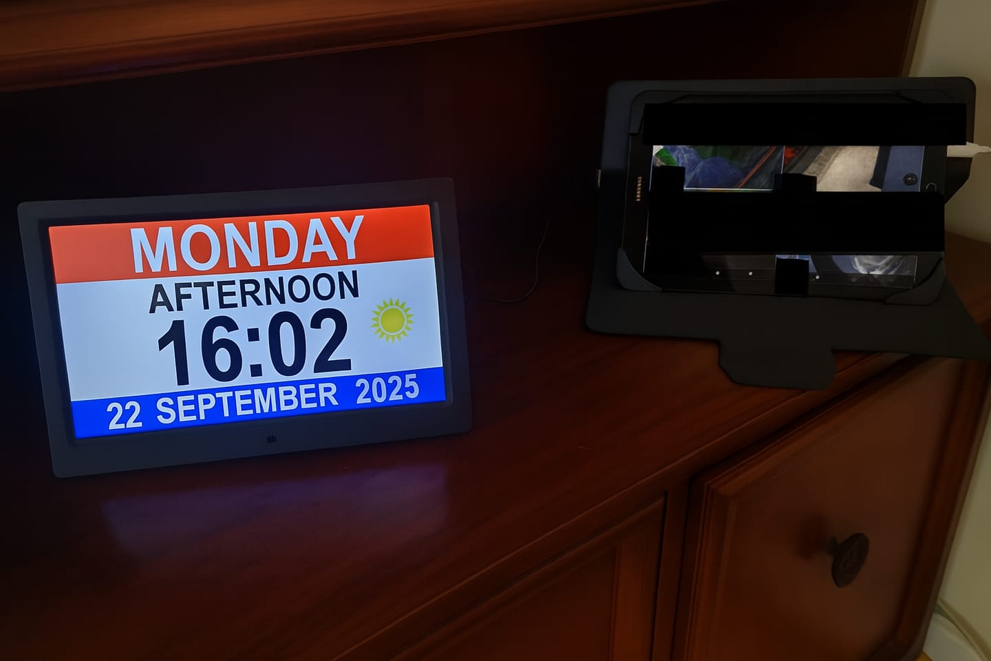 Customer photo review of 11.5-Inch Digital Calendar Day Clock with 19 Reminders – Claryon