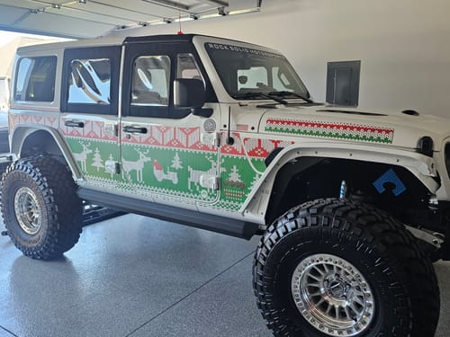 Customer photo review of Wrangler JLU Ugly Sweater Holiday Edition Removable Trail Armor