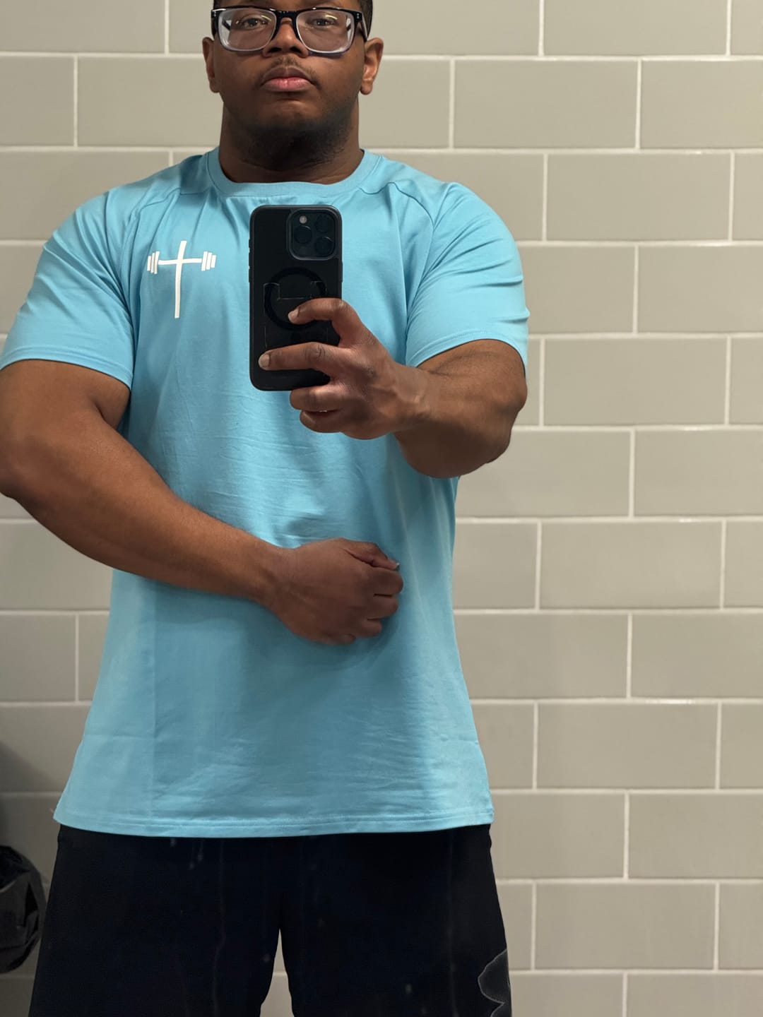 Customer photo review of Original Fitted Performance Tee