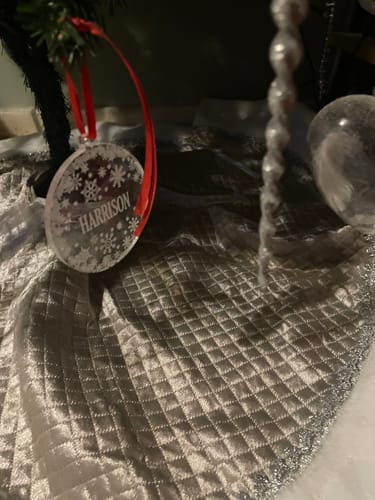 Customer photo review of Personalised  Snowflake Christmas Decoration