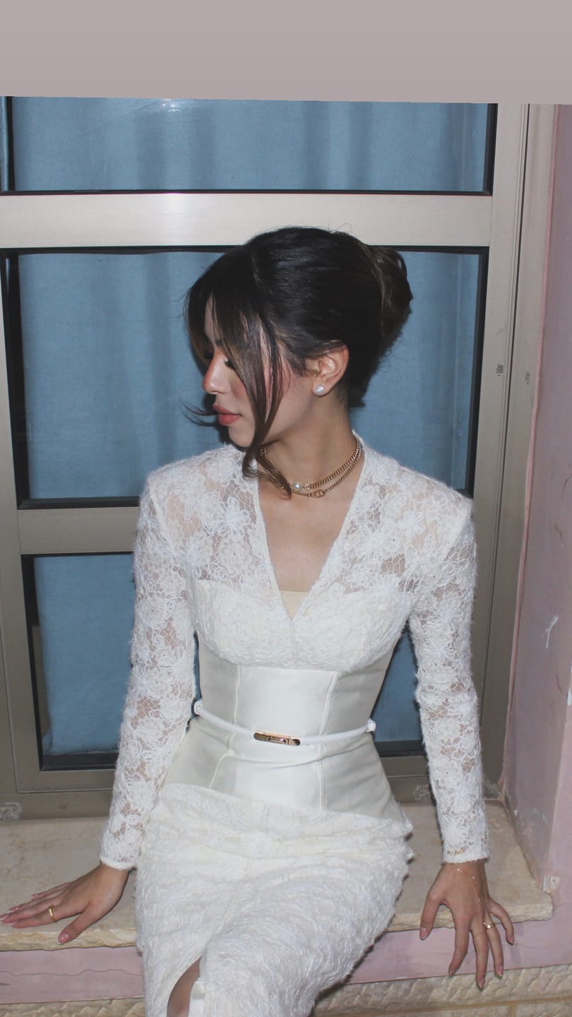 Customer photo review of Gaia Pencil Dress With Corset