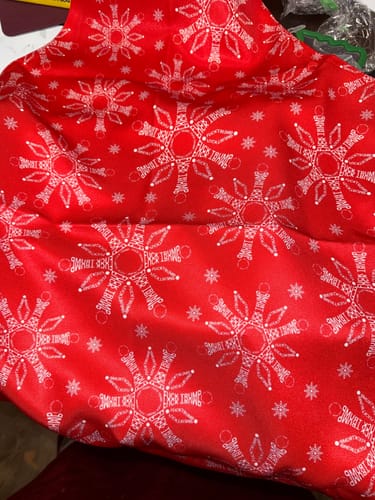 Customer photo review of Subtle F*ck Trump Red Winter Snowflakes Cooking Apron