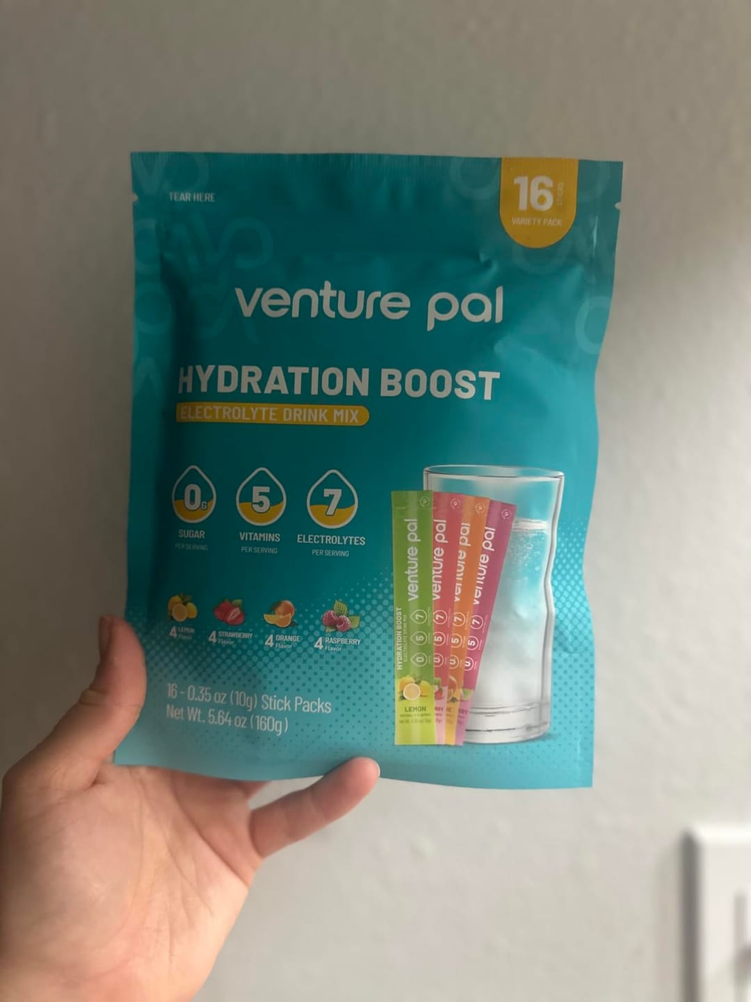 Customer photo review of Sugar Free Electrolyte Powder Packets - Variety Pack - 16 Sticks