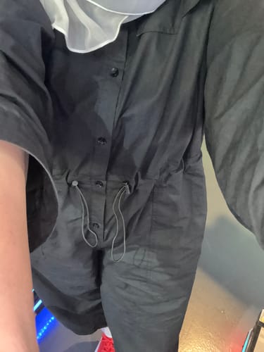 Customer photo review of Retro Loose Black Casual Jumpsuit