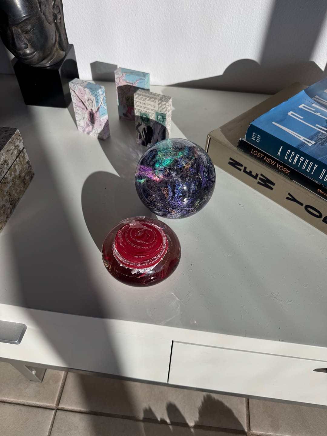 Customer photo review of Dichroic Explosion Orb with Cremation Ash