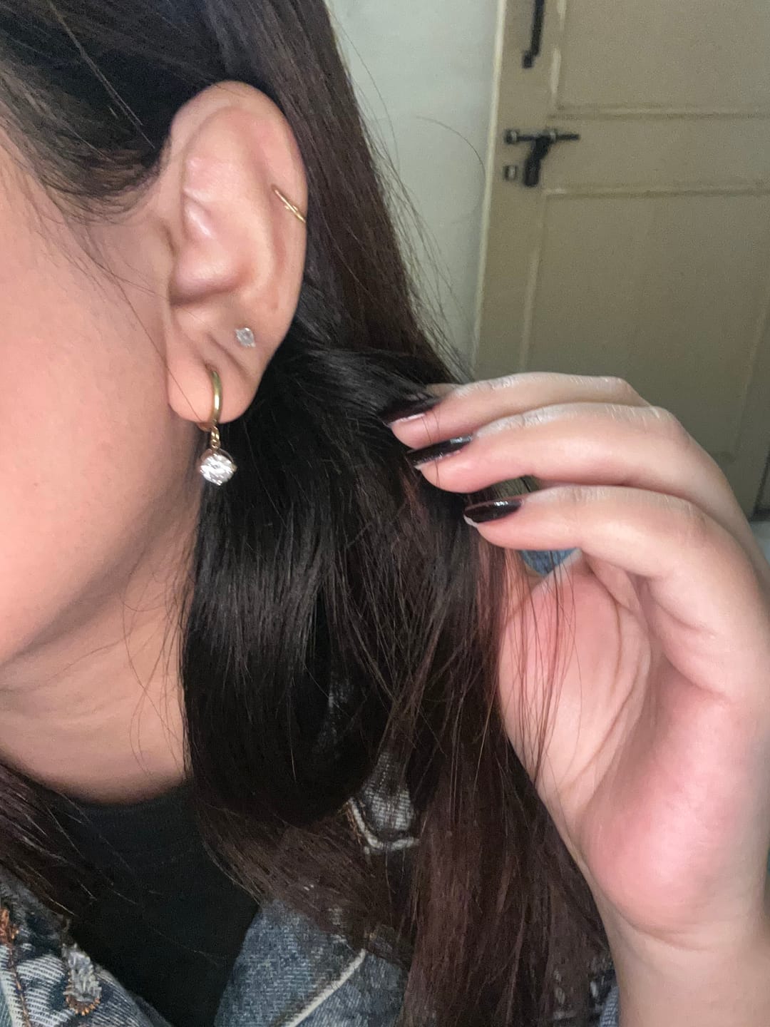 Customer photo review of Golden Sparkle Hoops