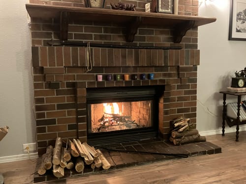 Customer photo review of Rainbow Fireplace Glass Doors | Custom Prefab Fit