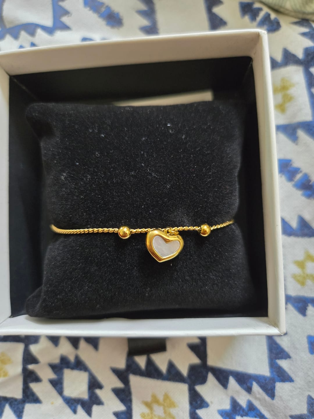 Customer photo review of Moonstone Heart Bracelet