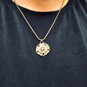 Customer photo review of Tudor Rose Pendant