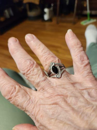 Customer photo review of Cyclone Boomerang Ring - Black Onyx