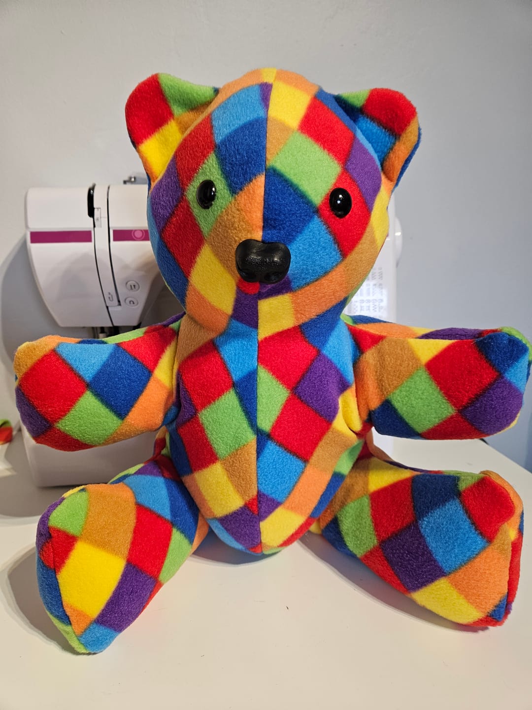 Customer photo review of Multicoloured Squares Anti Pill Polar Fleece Fabric