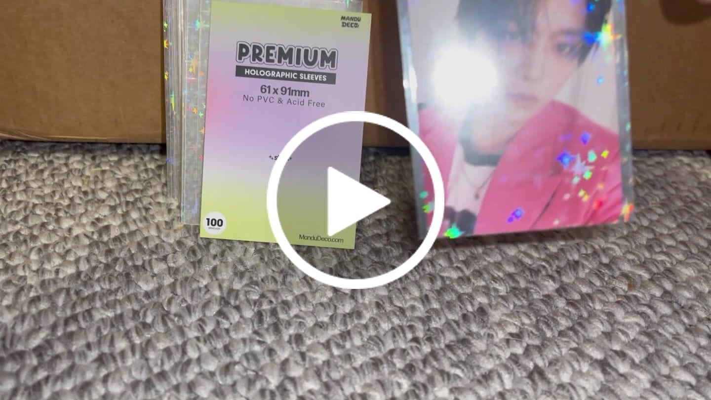 Customer video review of [LAST RESTOCK]: PREMIUM HOLOGRAPHIC PHOTOCARD SLEEVES - STAR VERSION