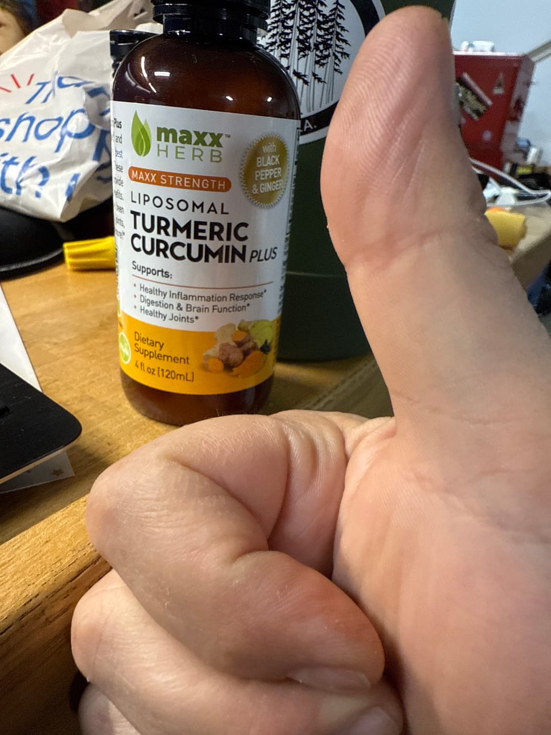 Customer photo review of Turmeric Curcumin Extract - Liposomal, Black Pepper & Ginger