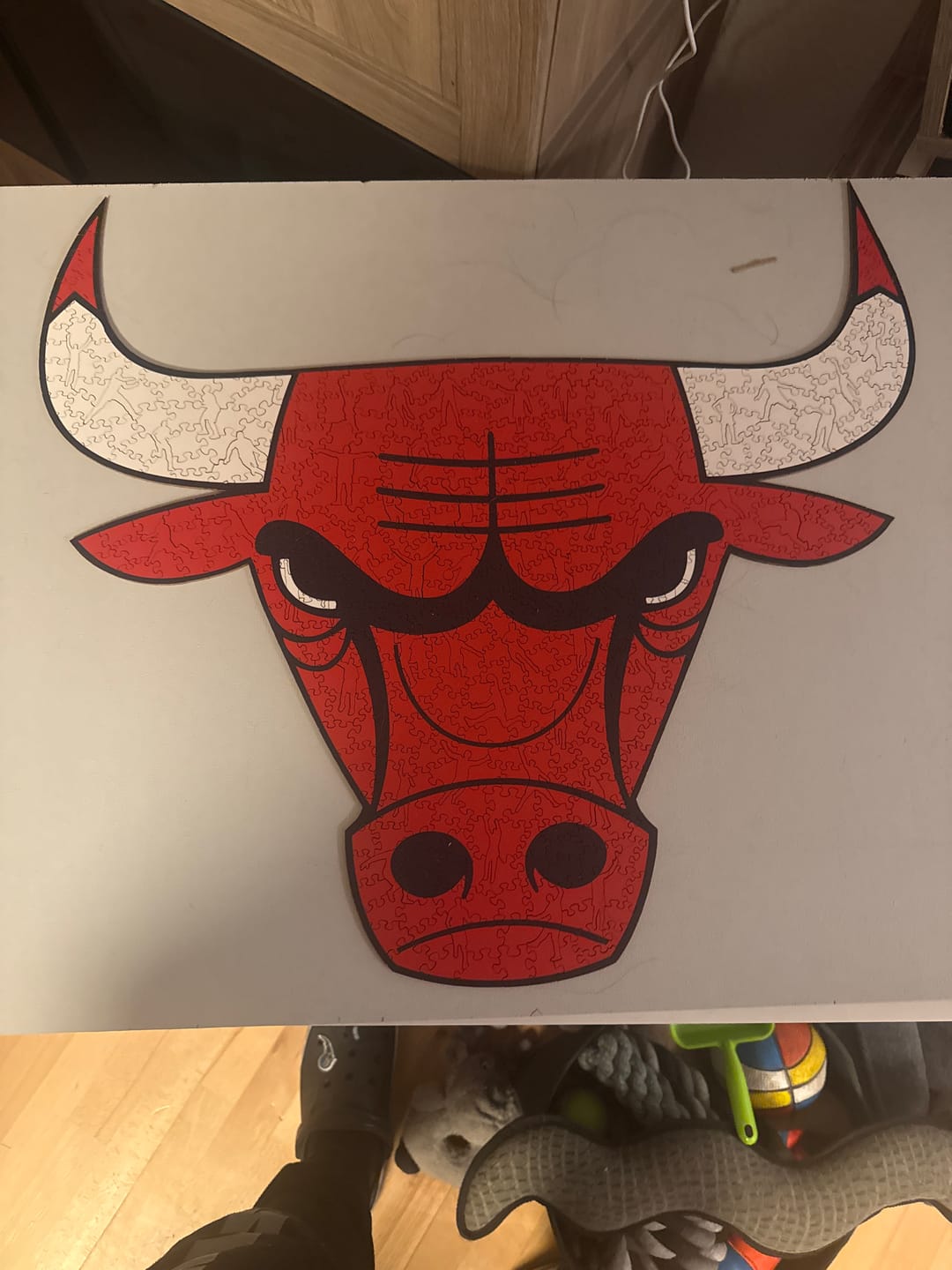 Customer photo review of Chicago Bulls™ Logo - Holzpuzzle