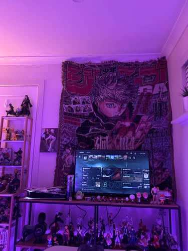 Customer photo review of Cursed 3 Woven Blanket Tapestry