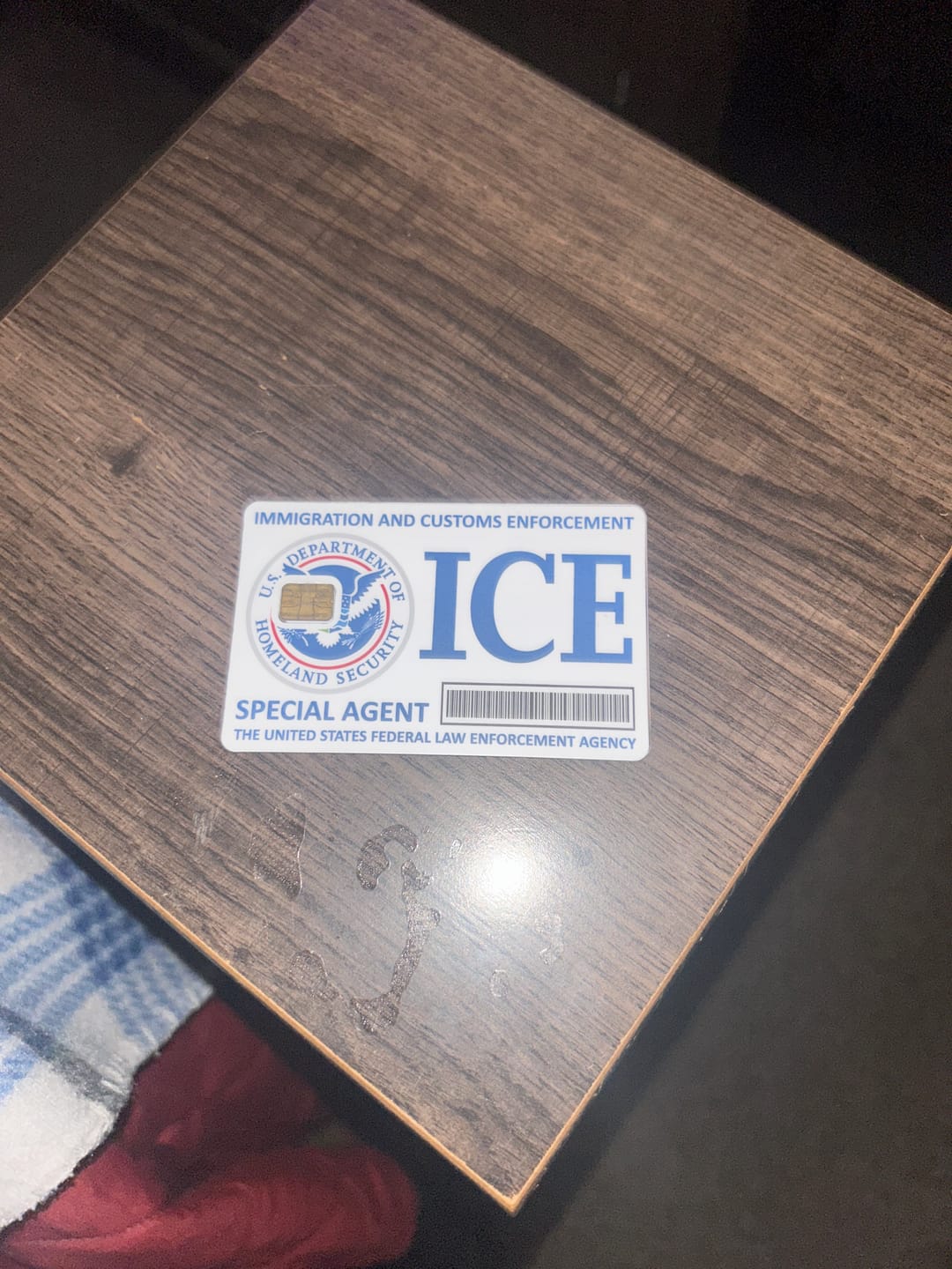 Customer photo review of ICE Special Agent Credit Card Skin Decal
