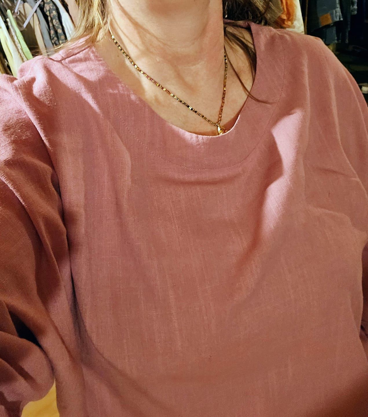 Customer photo review of Blouse Naomie - lin/coton rose boisé