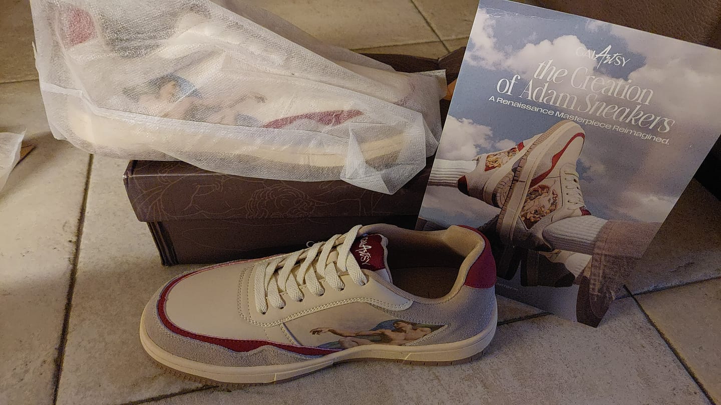 Customer photo review of The Creation of Adam Sneakers
