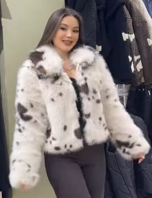 Customer photo review of Sandra Faux Fur Coat