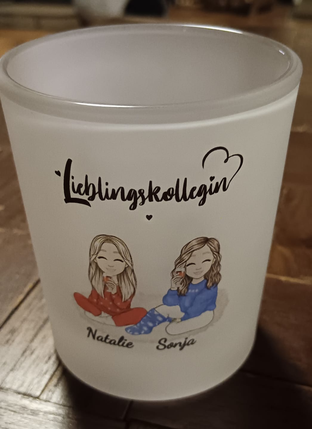 Customer photo review of Herzensmenschen - Personalisiertes Teelicht