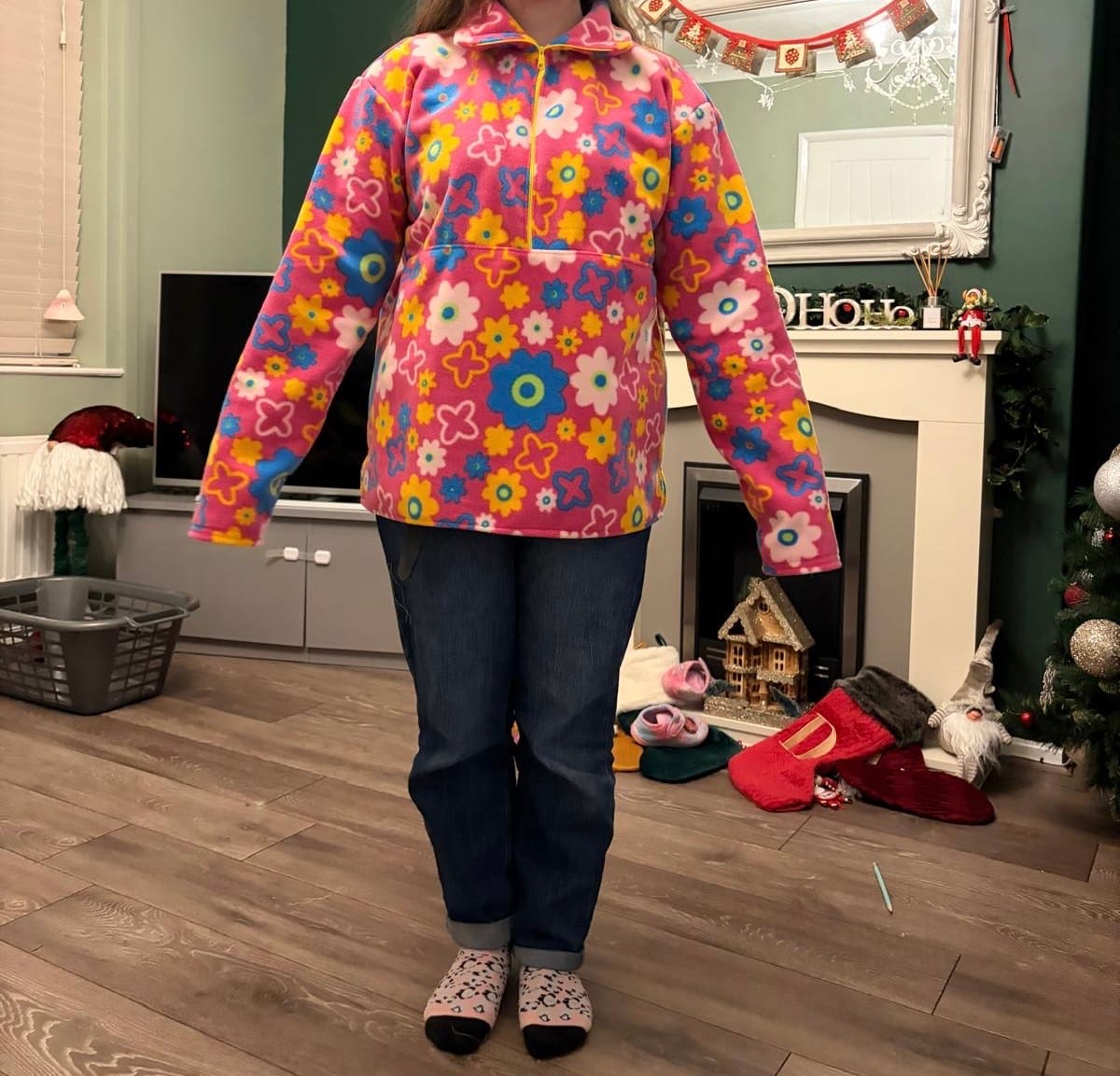 Customer photo review of Pink Garden Anti Pill Polar Fleece Fabric