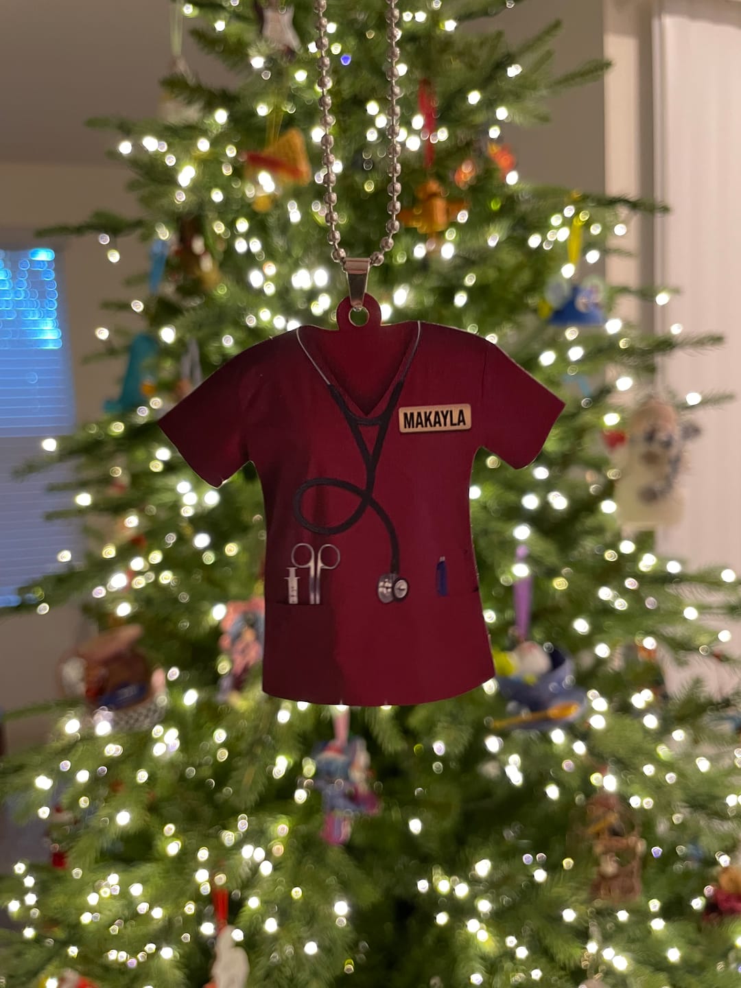 Customer photo review of Personalized Nurse Scrubs - Gift for Nurse Ornament