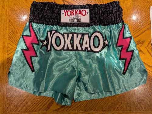 Customer photo review of YOKKAO STADIUM CARBONFIT MUAY THAI SHORTS - ISLAND