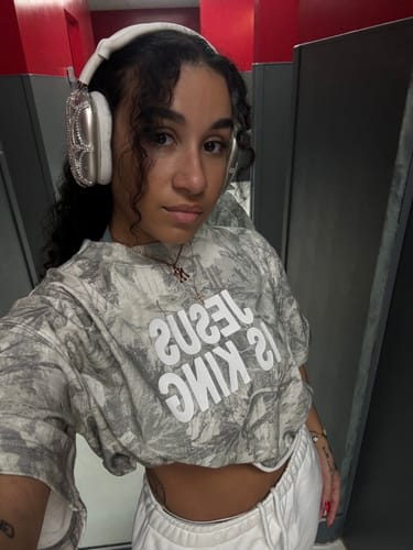 Customer photo review of Pre-Order Jesus Is King Premium Tee