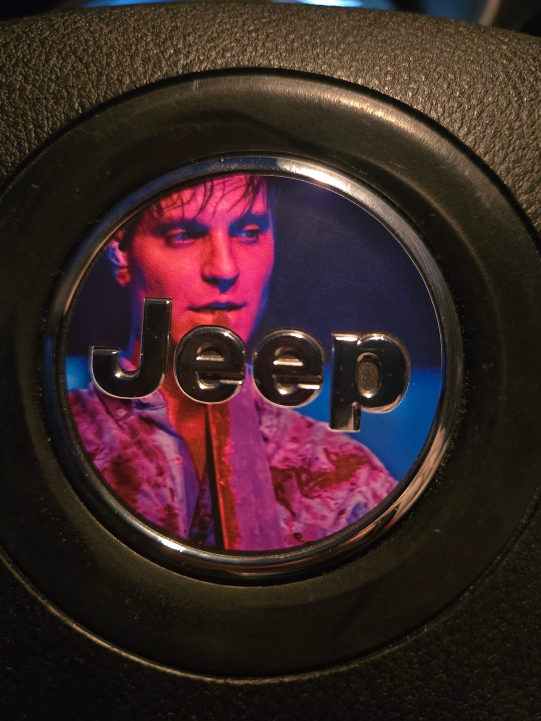 Customer photo review of Design Your Own Steering Wheel Decal for Jeep