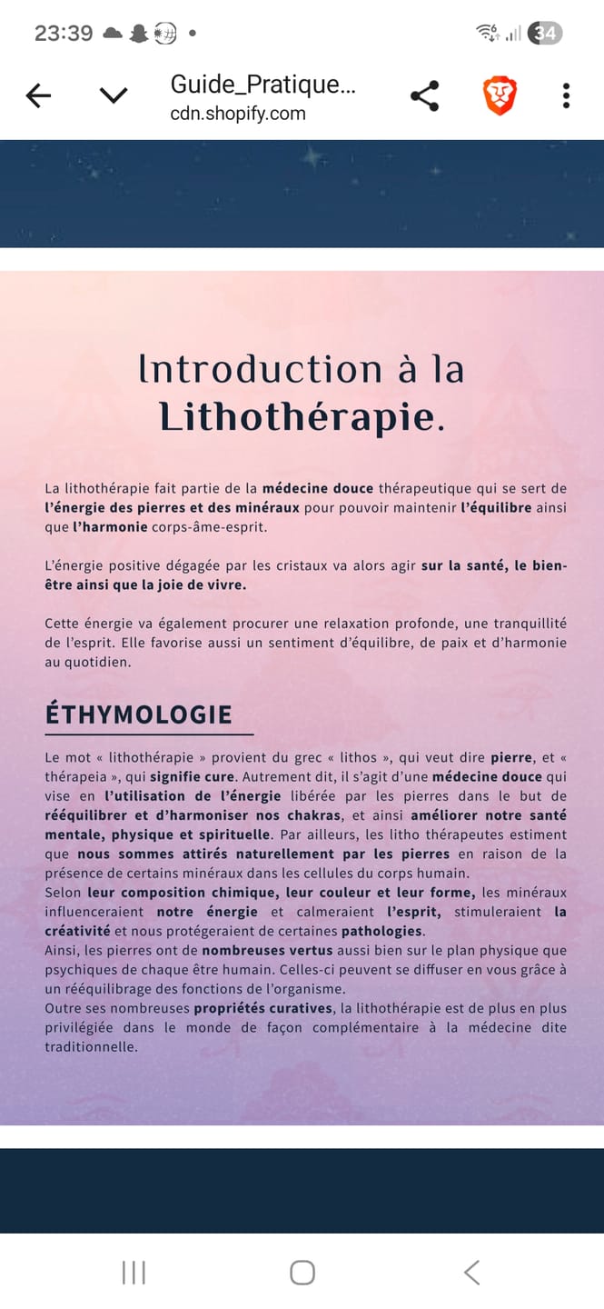 Customer photo review of eBook OFFERT - Guide pratique de lithothérapie pour votre bien-être