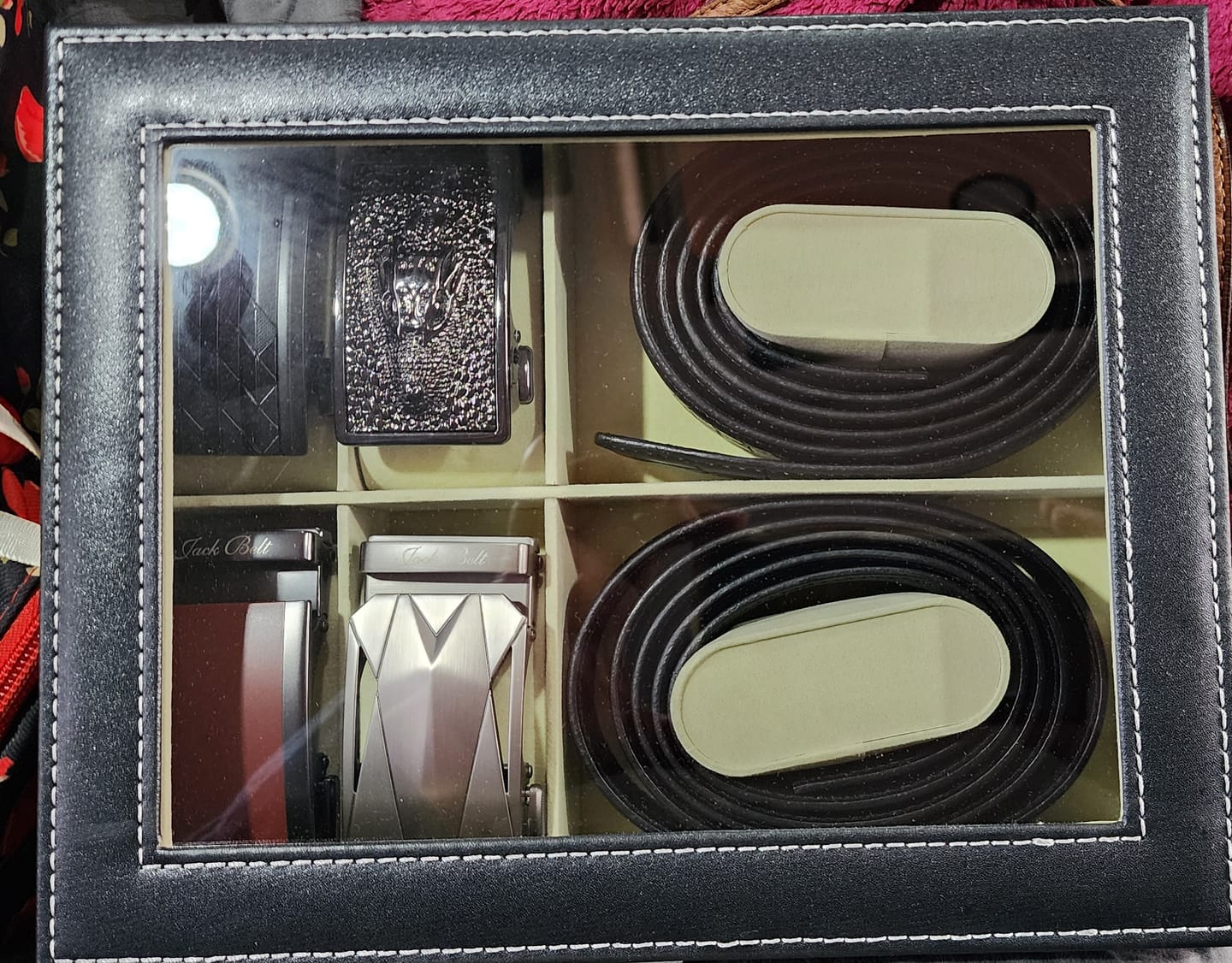 Customer photo review of Jack Belt® Men's Full Grain Leather Belt Strap - Croc Black (CRBL)