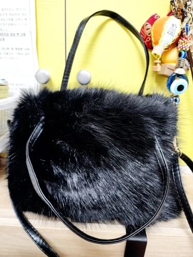 Customer photo review of Maricar Faux Fur Crossbody Bag