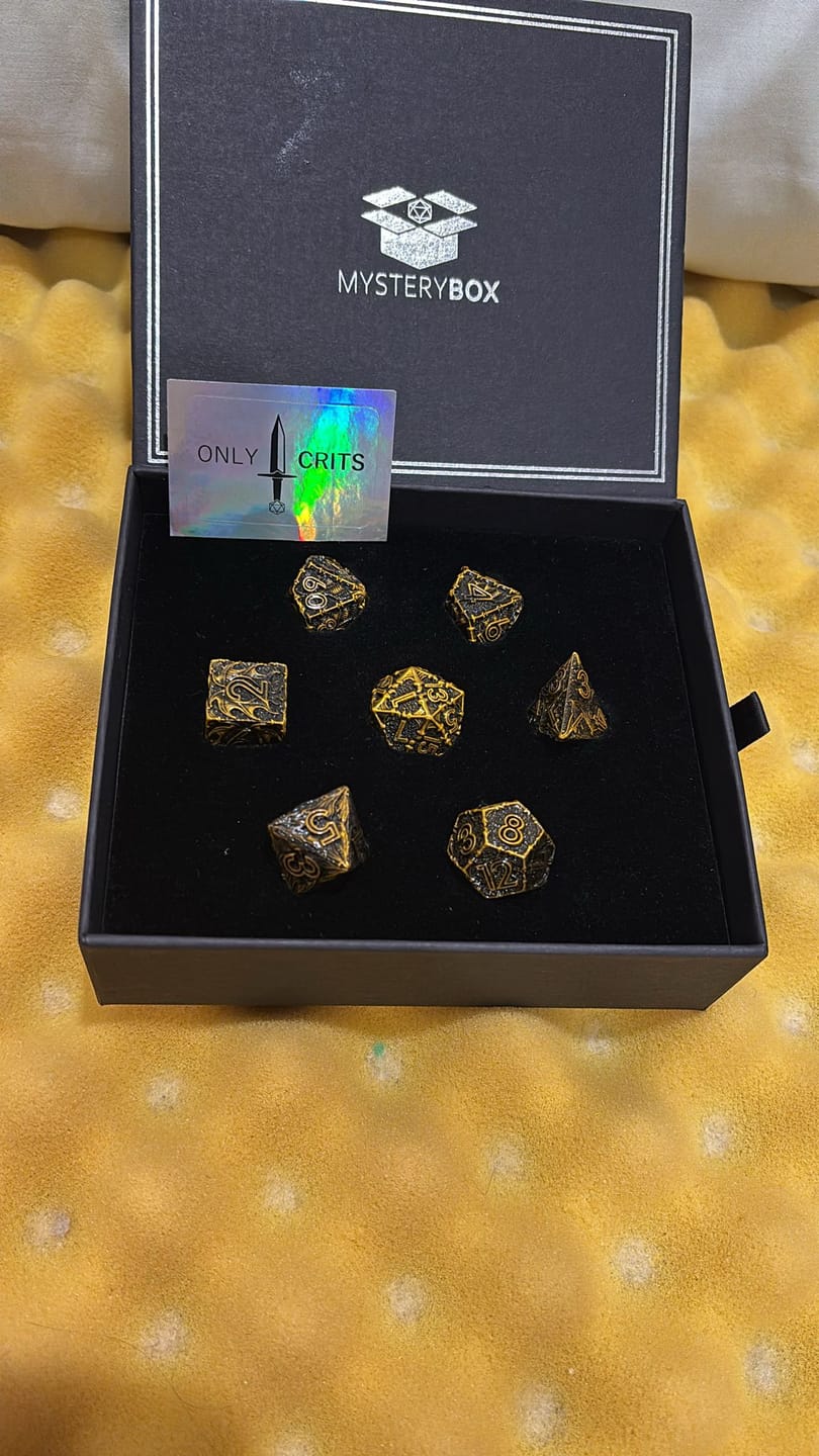 Customer photo review of Mystery Metal Dice Set Subscription