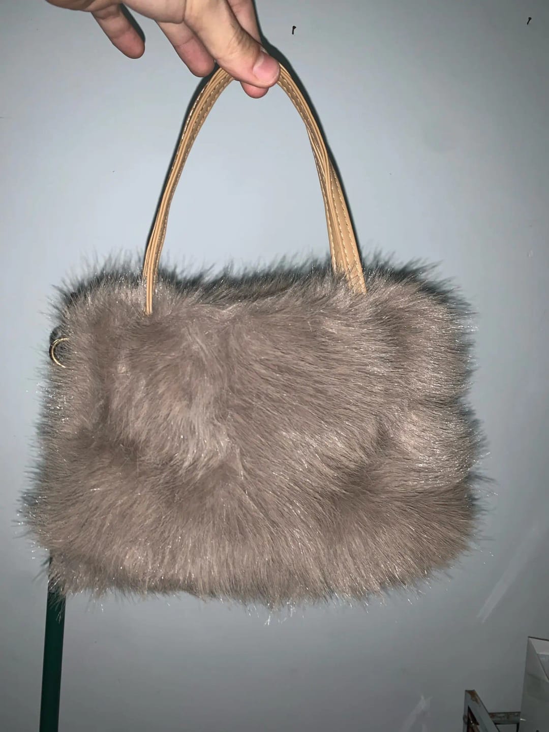 Customer photo review of Maricar Faux Fur Crossbody Bag