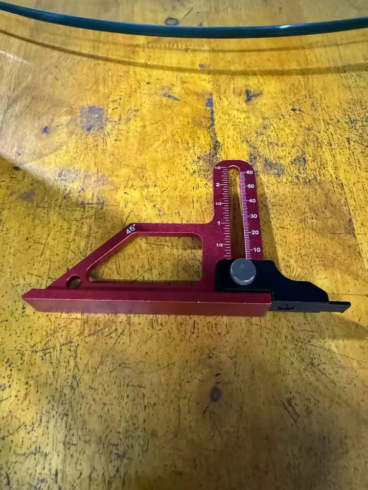 Customer photo review of PROMASTERTOOL™ Adjustable Table Saw Depth Gauge