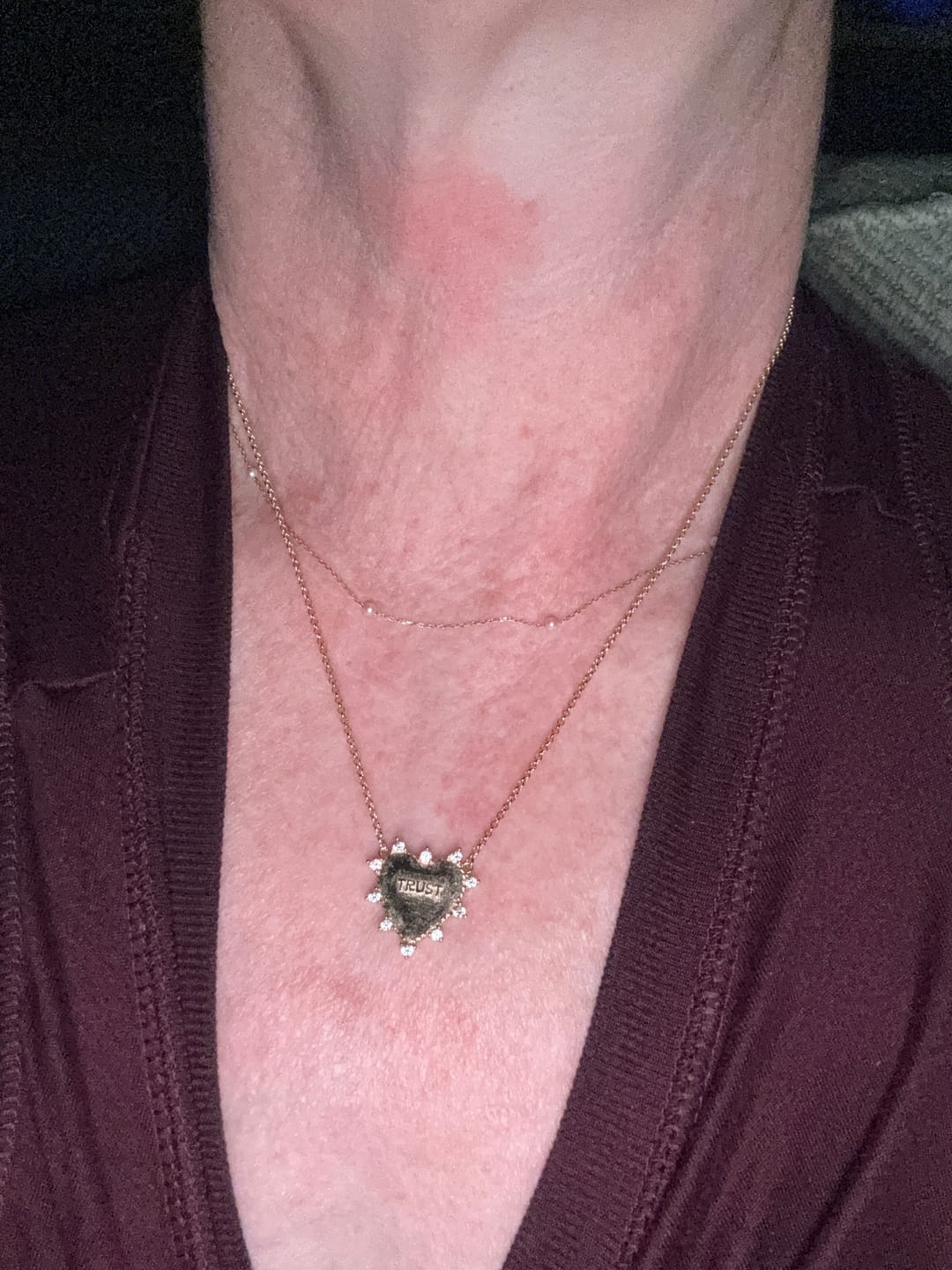 Customer photo review of Gold Heart of Trust Necklace