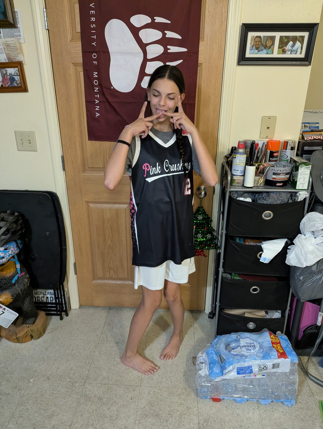 Customer photo review of Custom Black White Side Gradient Patttern Double Side Sports Uniform Basketball Jersey