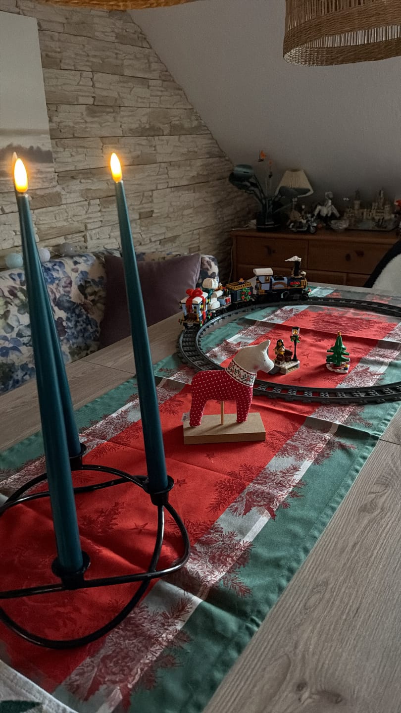Customer photo review of LED Kertelys med Lak, 2 stk (38 cm) Petroleum