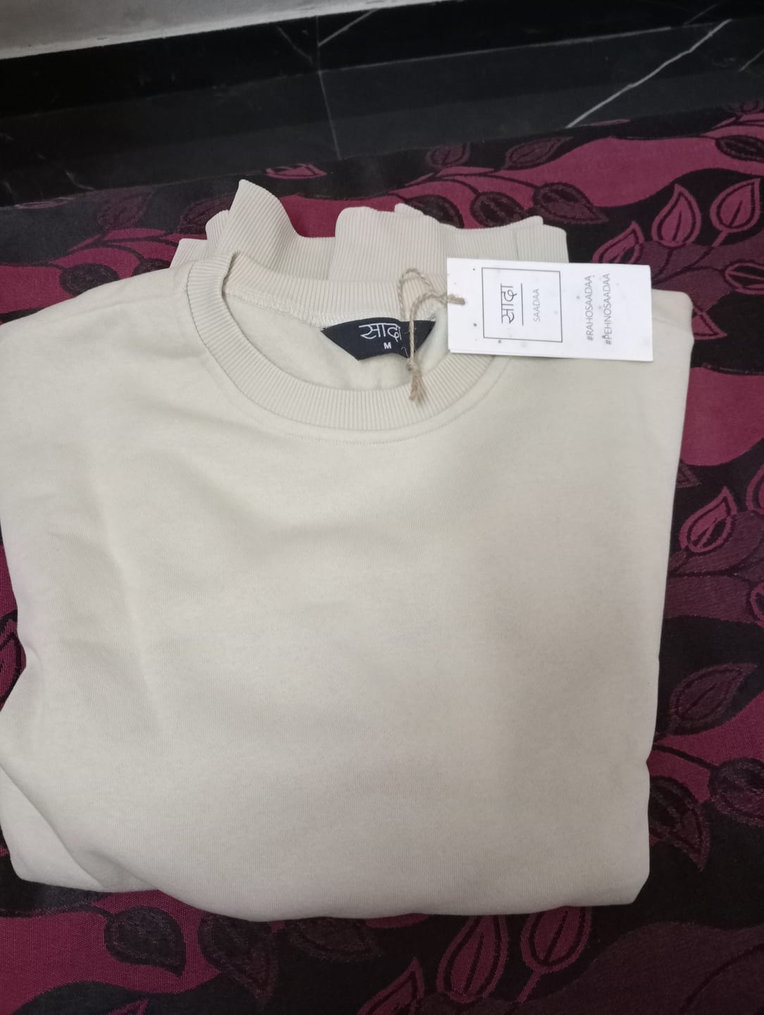 Customer photo review of Unisex Beige Round Neck Sweatshirt