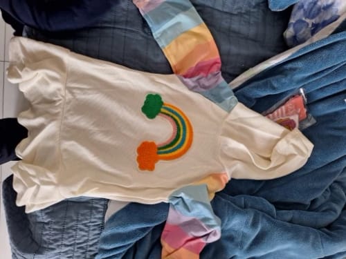 Customer photo review of Long Sleeve Rainbow Hooded Dress