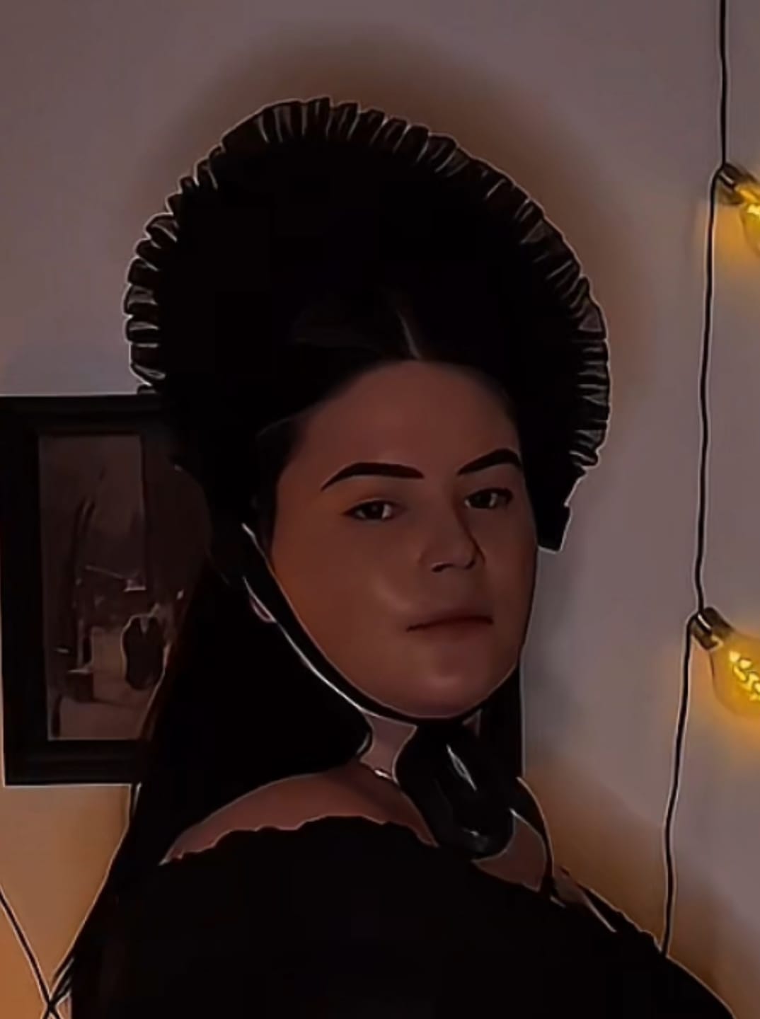 Customer photo review of Mourning Victorian Bonnet in Black