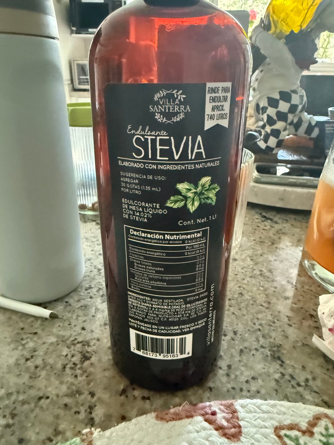 Customer photo review of Stevia Líquida Villa Santerra 1L Para Food Service
