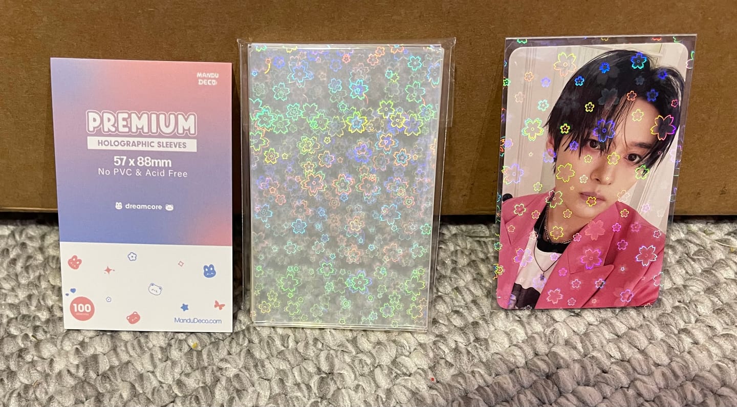 Customer photo review of MIXED PACK - PREMIUM HOLOGRAPHIC PHOTOCARD SLEEVES