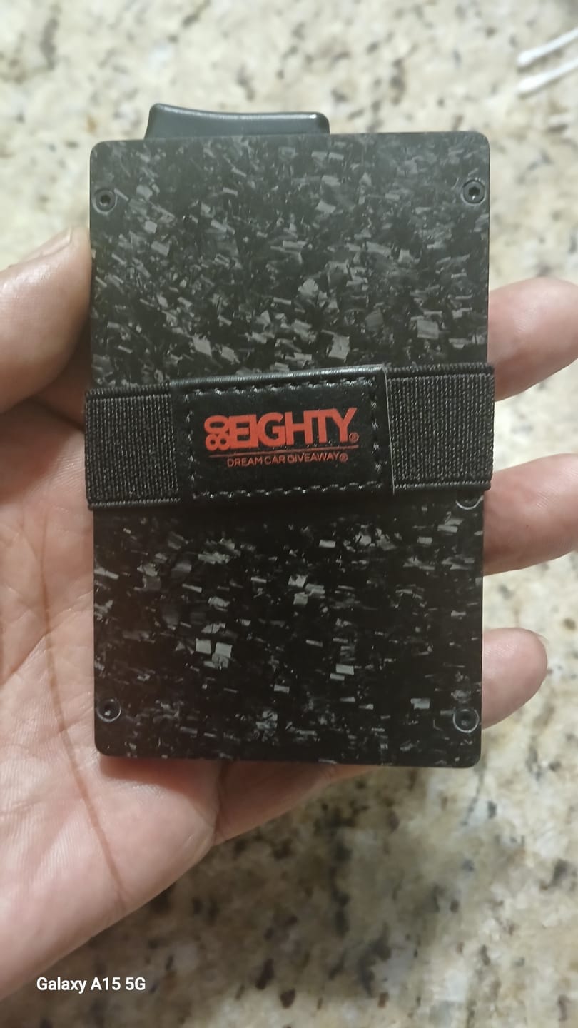 Customer photo review of 80Eighty® Minimalist Forged Carbon Wallet