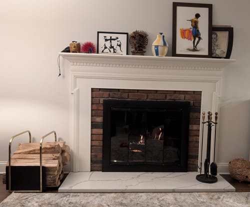 Customer photo review of Reflection - Custom Masonry Fireplace Glass Doors