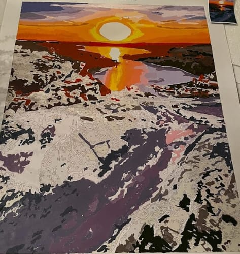 Customer photo review of Custom Landscape Paint By Numbers