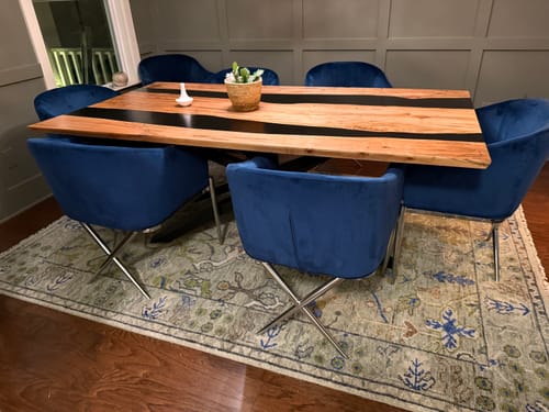 Customer photo review of The Plants and Roots Green Hand Knotted Traditional Custom Made Wool Area Rug