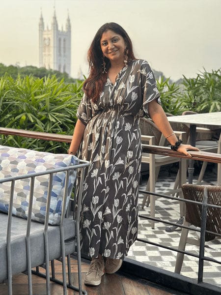 Customer photo review of Elara Maxi Dress