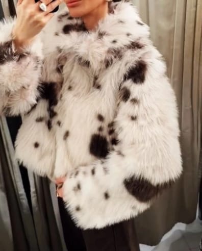 Customer photo review of Sandra Faux Fur Coat