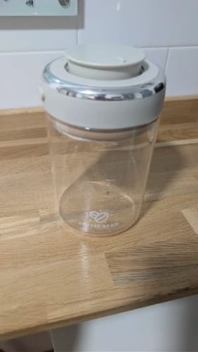 Customer photo review of Frascos de almacenamiento de alimentos de vidrio con tanque sellado al vacío de granos de café 500/1100/1700 con válvula de CO2, contenedor hermético a prueba de humedad para el hogar